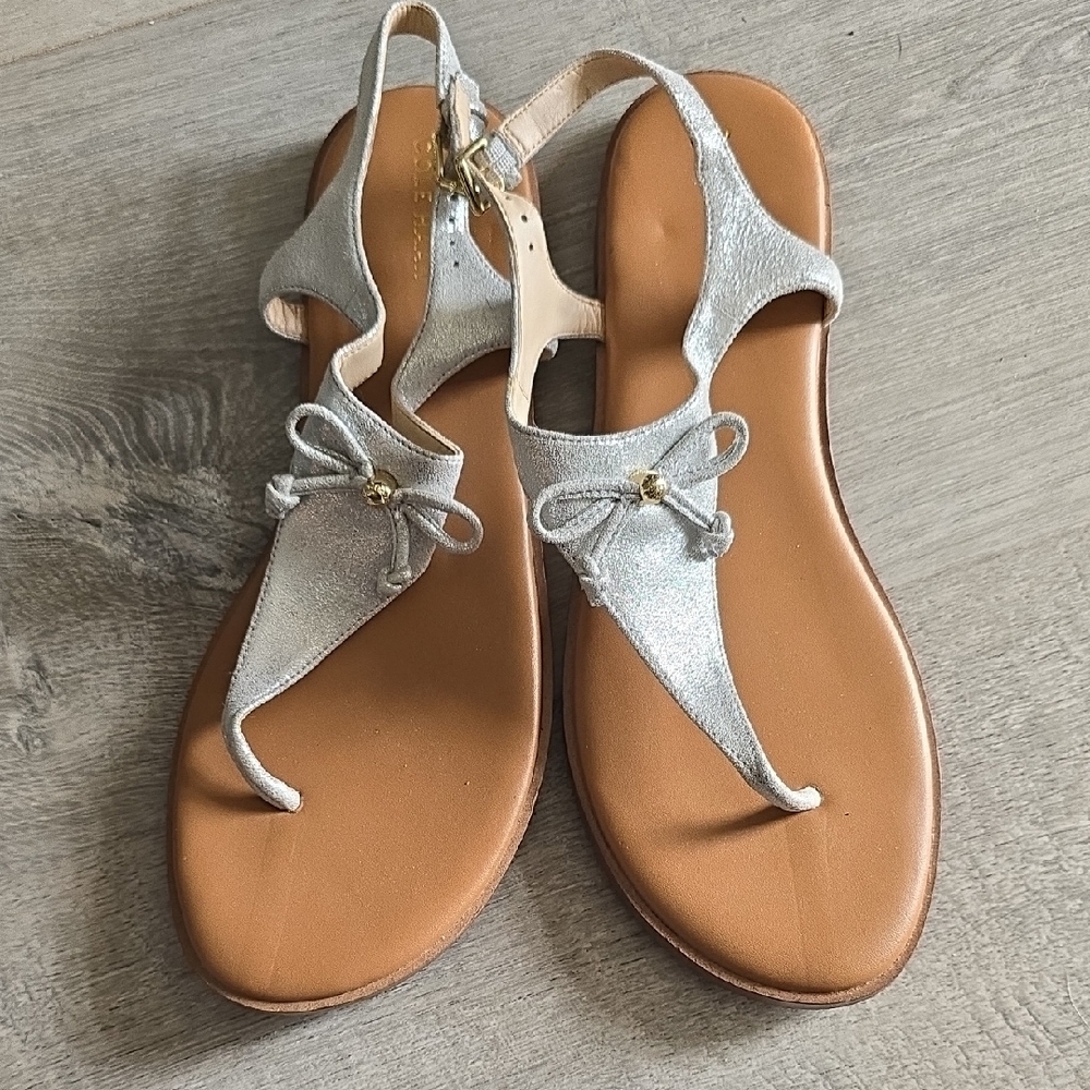 Cole Haan Silver and Tan Sandals